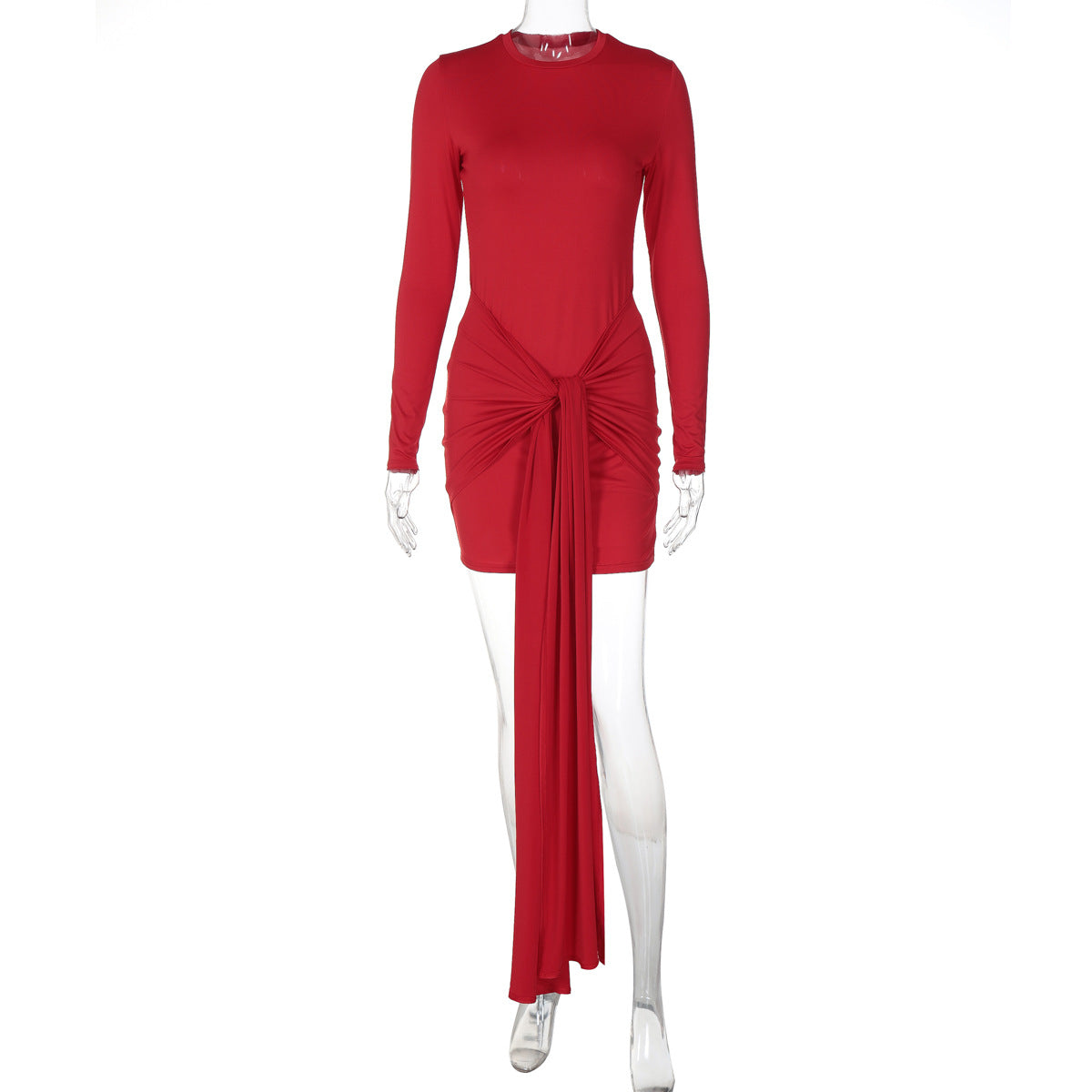Women Sexy Bodycon Long Sleeve Dress in Solid Color