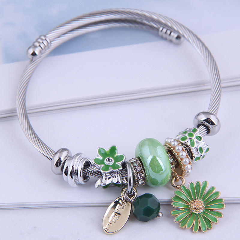 Bohemian Beaded Daisy Crystal Bracelet