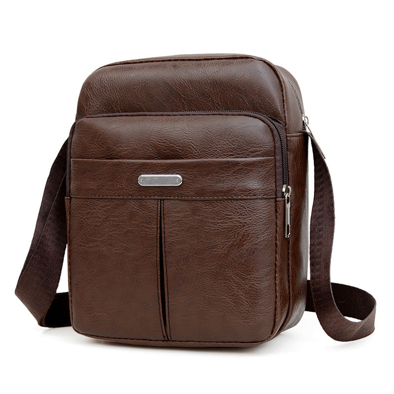 Bolso bandolera informal de PU para negocios a la moda para hombre