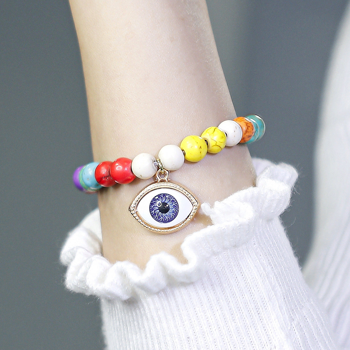 Pulsera Bohemia Multicolor Turquesa Ojo del Diablo para Mujer