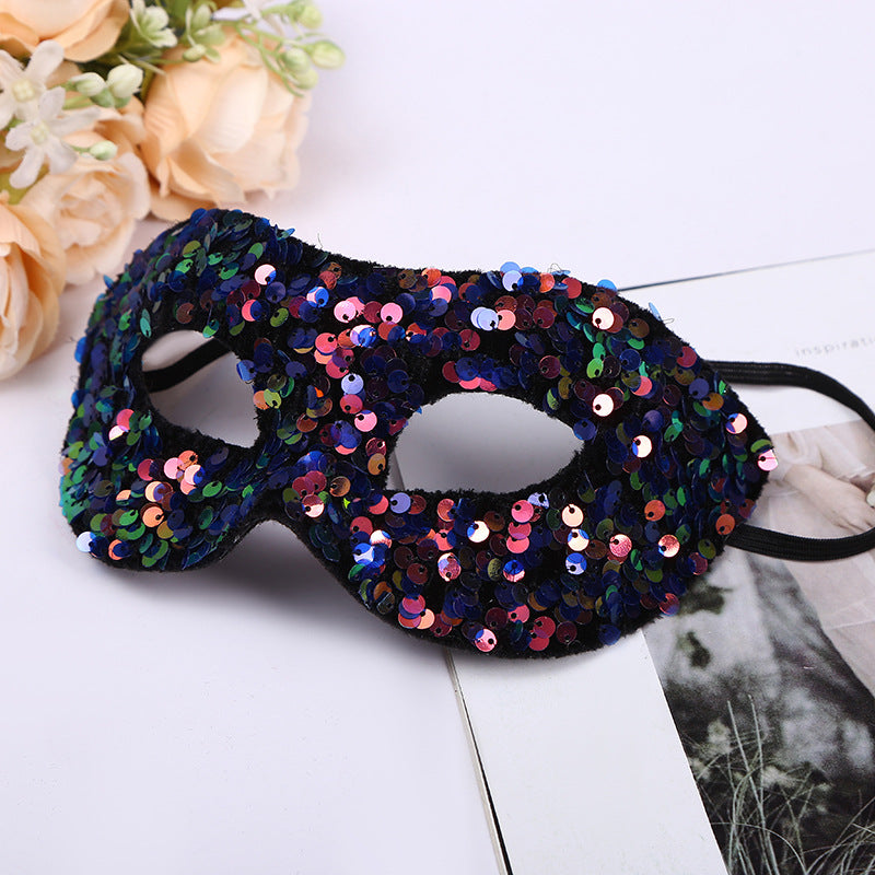 Masque de maquillage dégradé à paillettes de haute qualité pour Halloween et Noël
