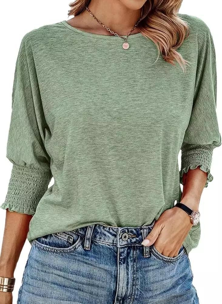 Women Casual Cotton Long-Sleeve Loose T-Shirt
