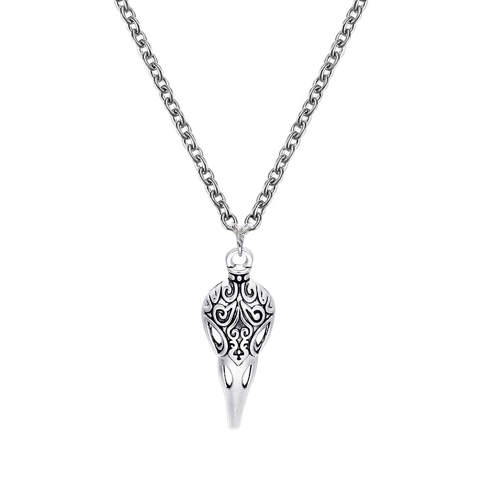 Collar de calavera de cuervo estilo gótico punk de Halloween para mujer
