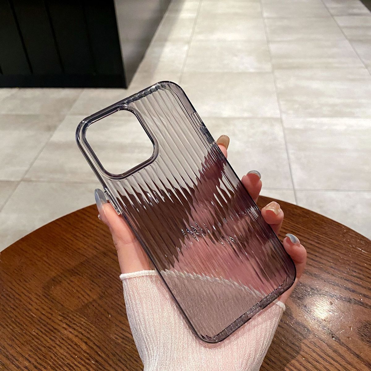 Fashion Simple Transparent Vertical Stripe Iphone Case