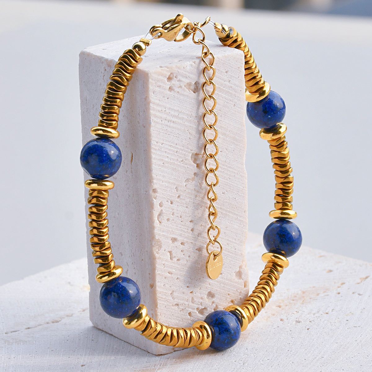 Pulsera de cuentas de piedra natural bohemia para mujer