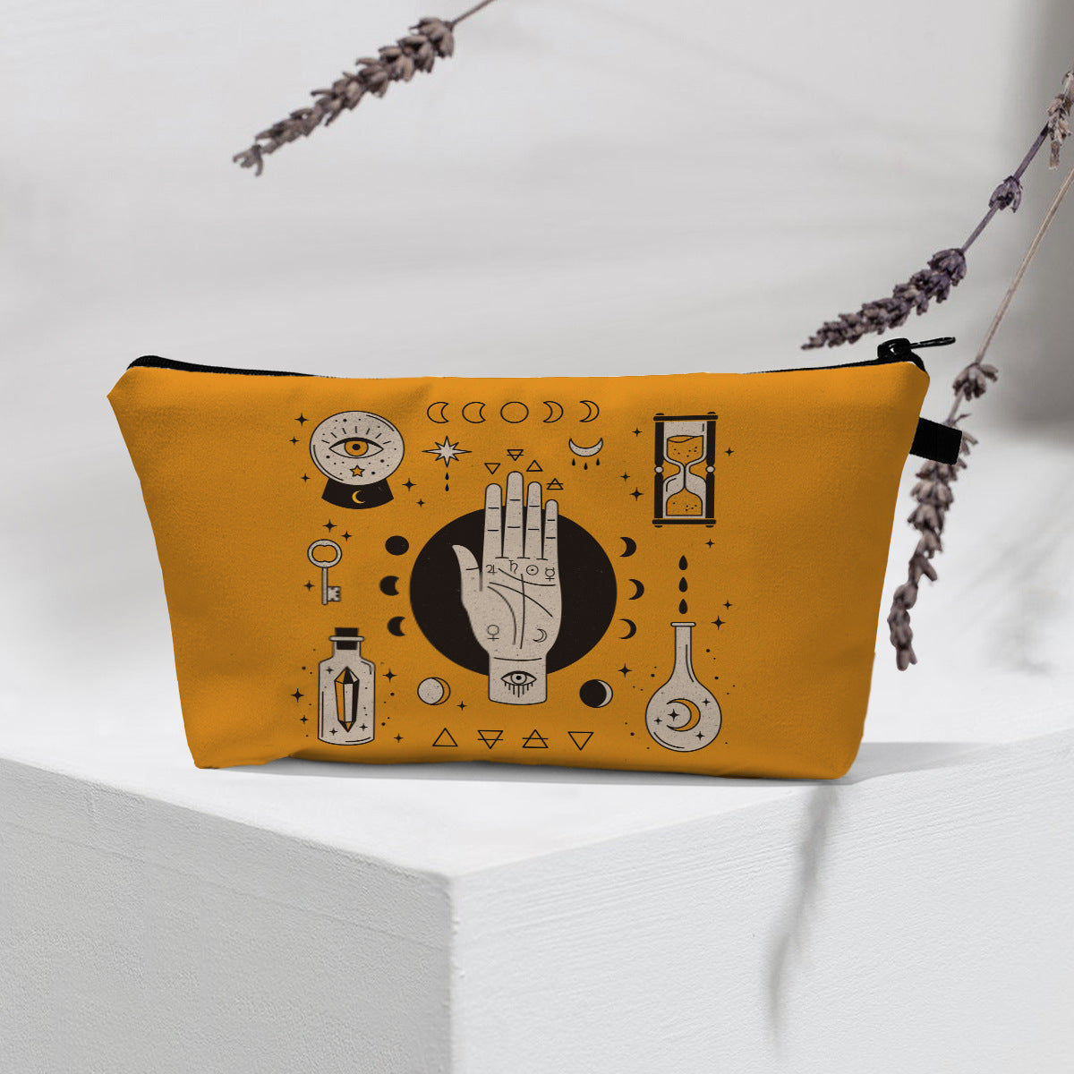 Bolsa de cosméticos portátil con diseño de mal de ojo para mujer