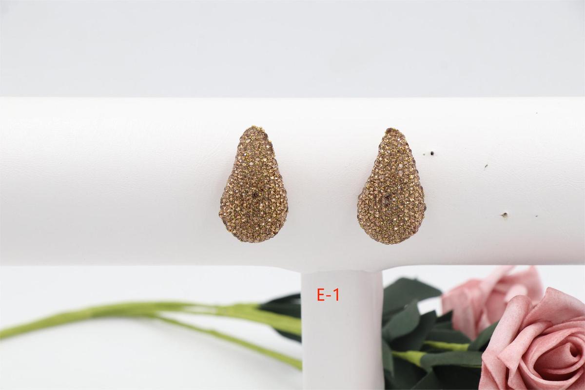 Women Fashion Simple Zircon Water-Drop Earrings