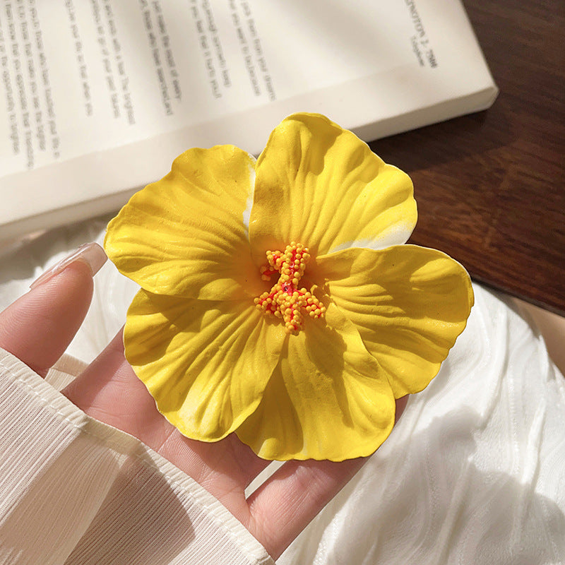 Accesorios para el cabello de playa con flores de tela de moda para mujer