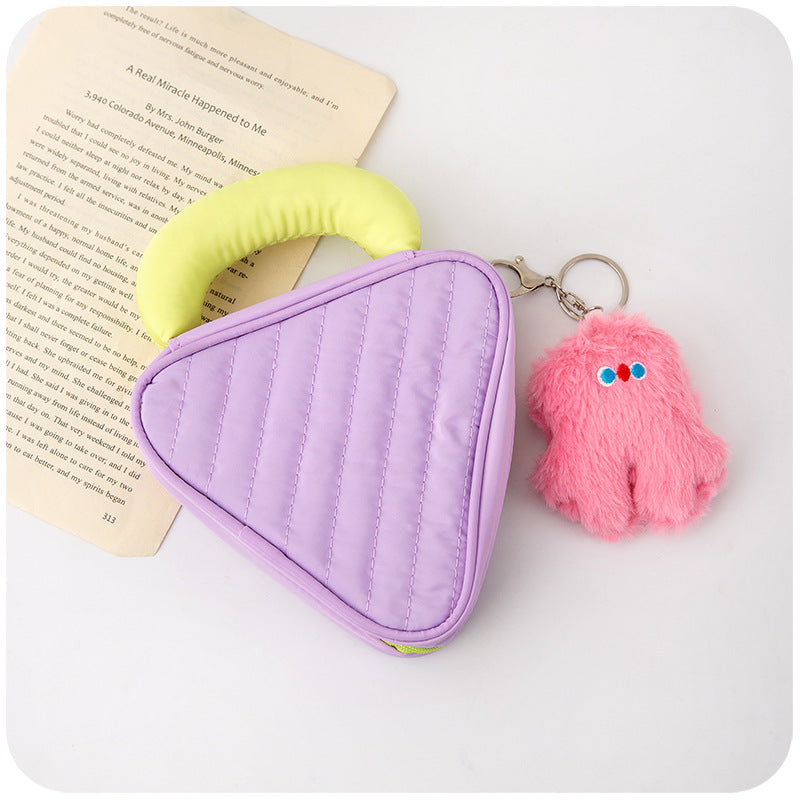 Women Cute Portable Plush Pendant Cosmetic Bag