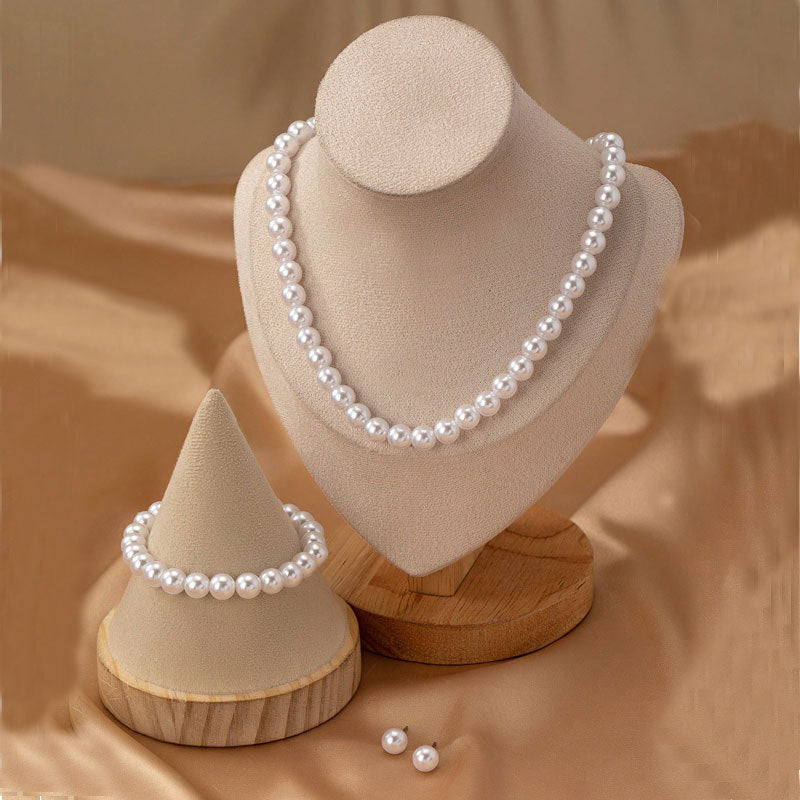Ensemble de bijoux tendance et élégant en perles d'imitation de 8 mm