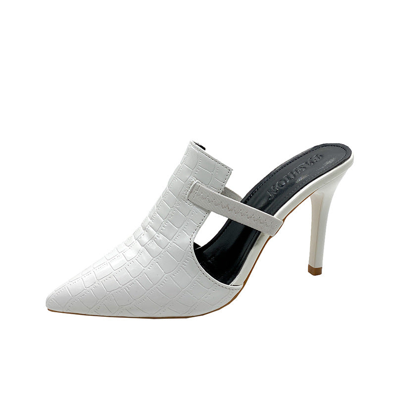 Chaussures à talons hauts et bout pointu pour femmes, couleur unie, sexy