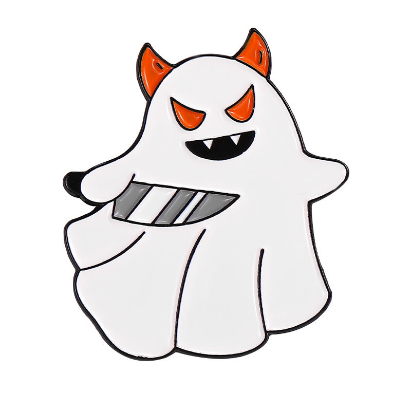 Broche fantôme créative en alliage pour femme, motif dessin animé, Halloween