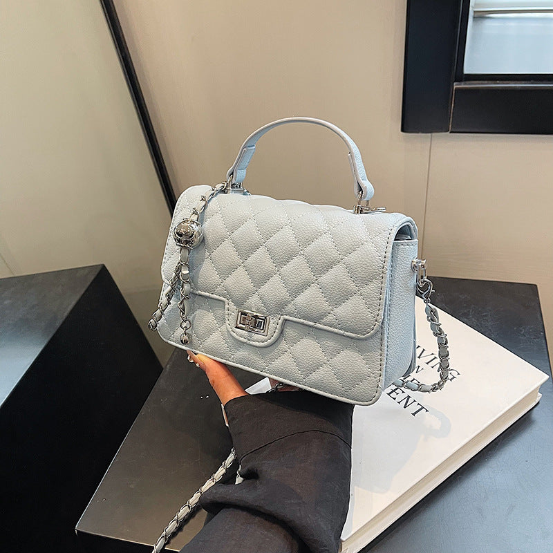 Fashion Rhomboid Chain Square Shoulder Bag Leather Look