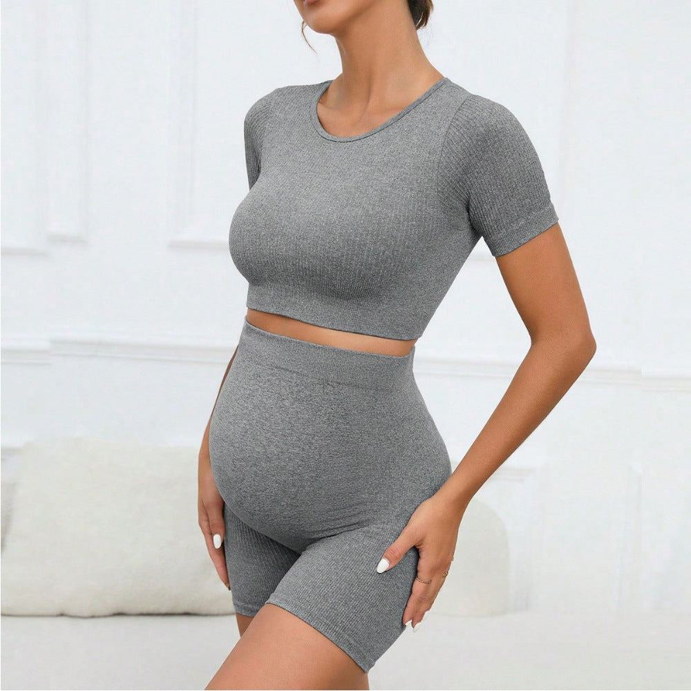 Ensemble de sport tricoté à séchage rapide pour femmes enceintes
