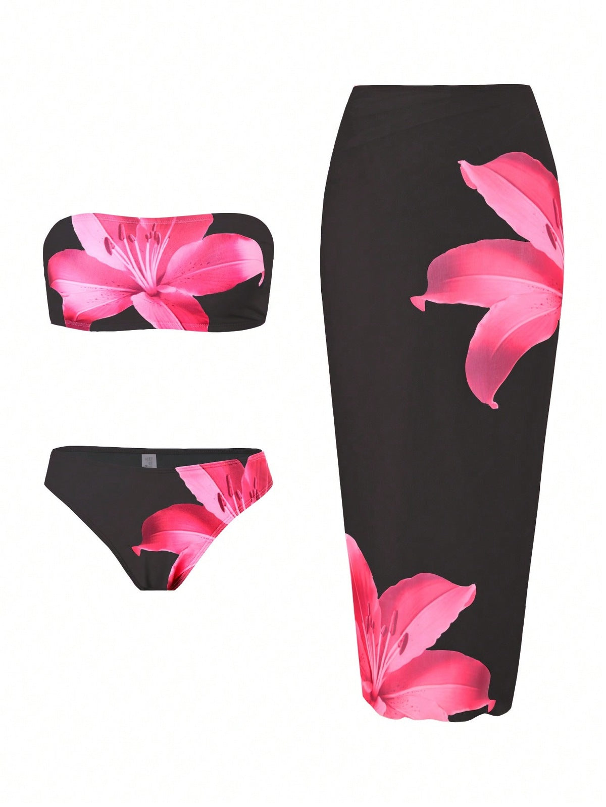 Maillot de bain 3 pièces sexy à imprimé floral pour femme