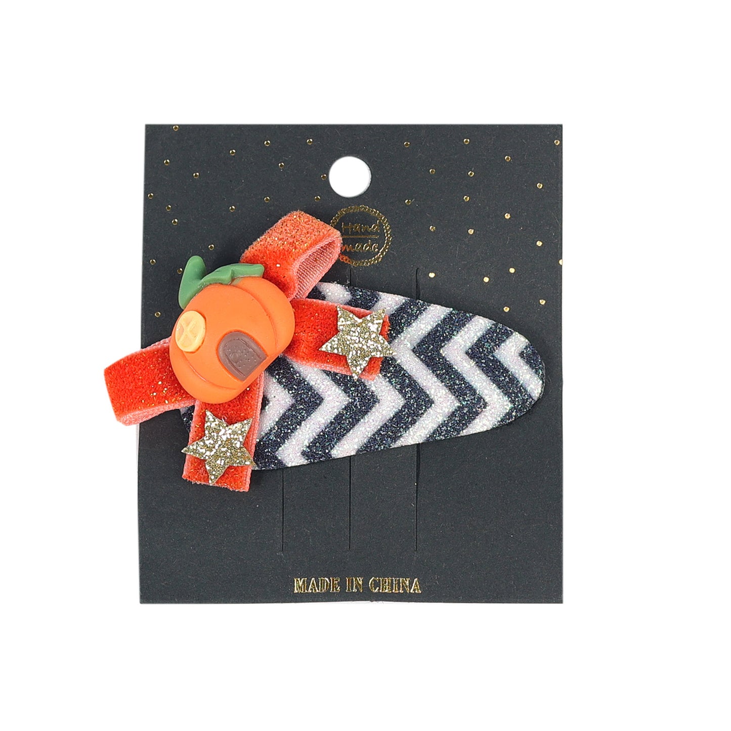 Pince à cheveux Halloween pour enfants, motif citrouille amusant, nœud