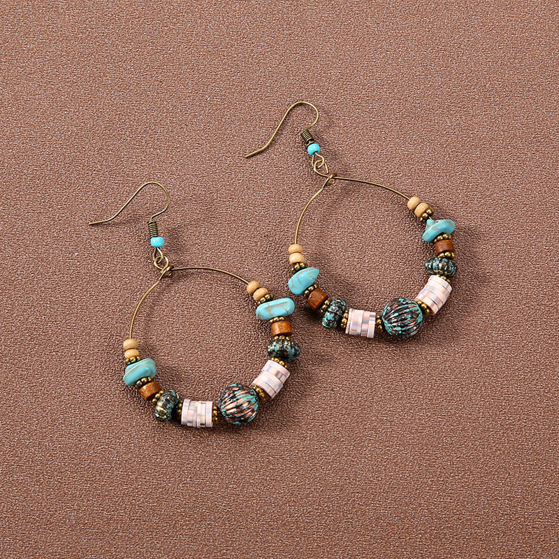 Boucles d'oreilles vintage de style ethnique bohème