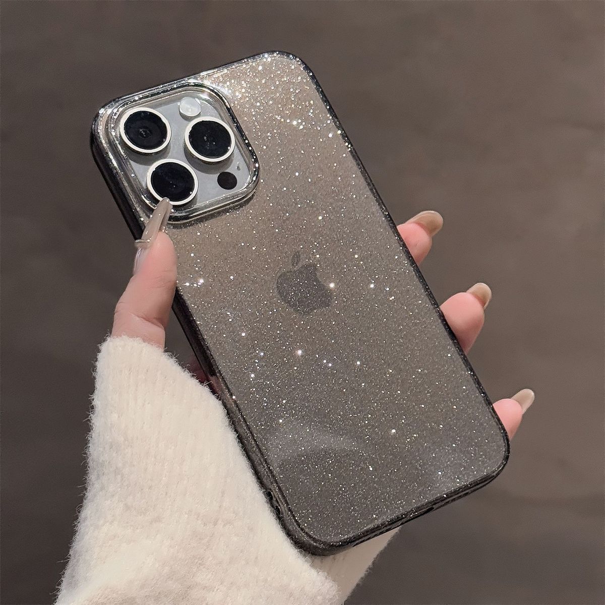 Women Fashion Silicone Glitter Transparent Phone Case for iPhone