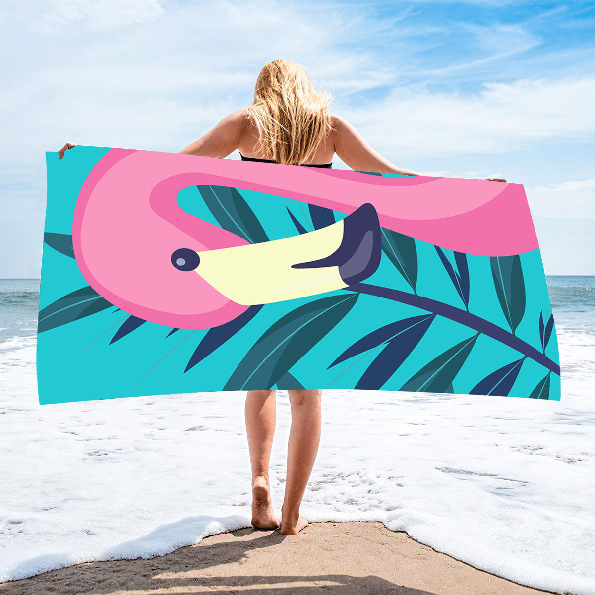 Toalla de playa de secado rápido con estampado informal de moda