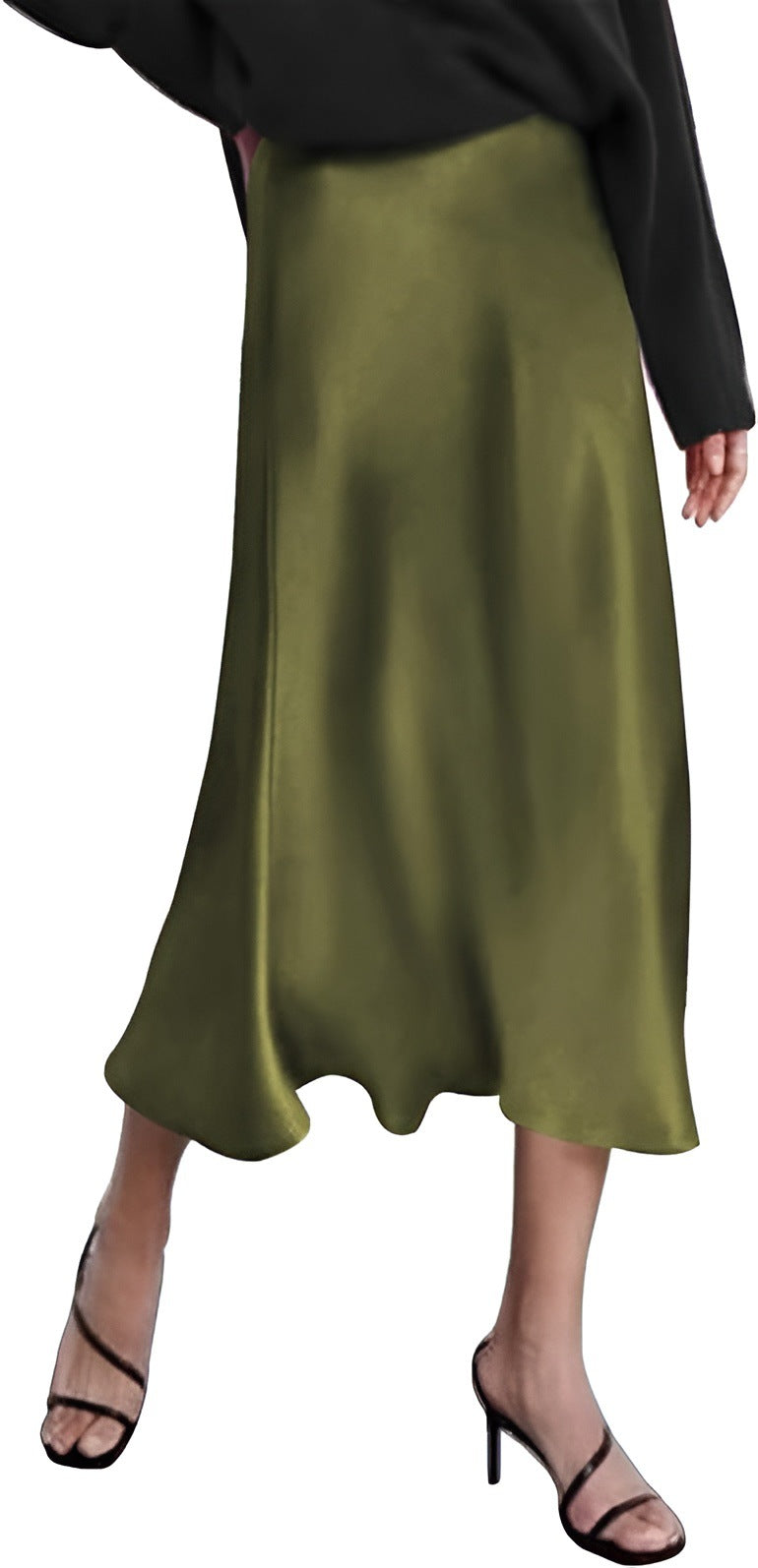 Women Fashion Elegant Solid Color Satin Fishtail Skirt