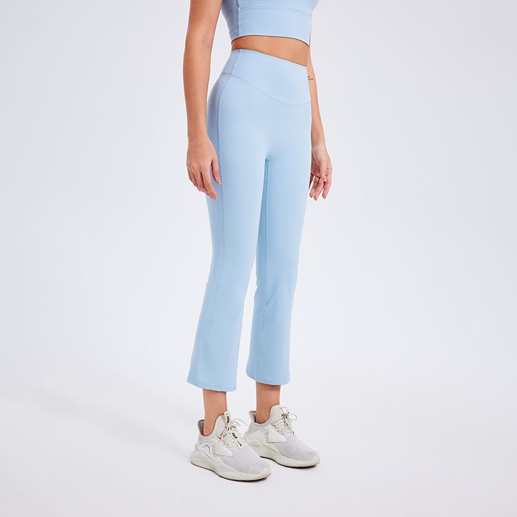Pantalon de yoga taille haute décontracté pour femme, couleur unie