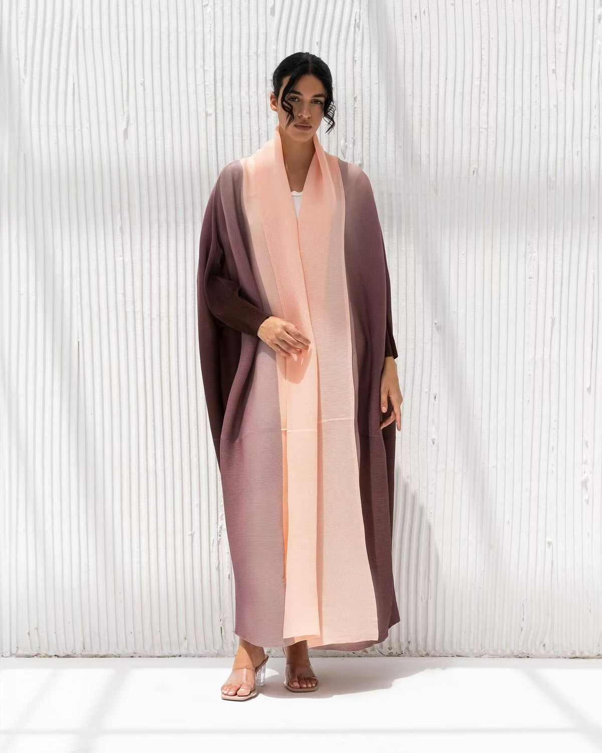 Women Fashion Casual Gradient Long Sleeve Robe Coat