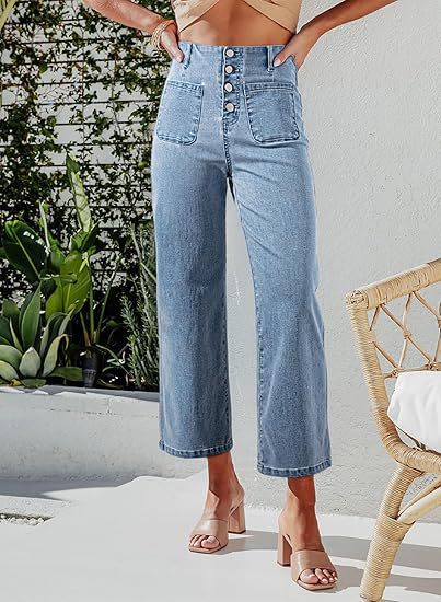 Vintage Women Crop Micro-Flared Jeans