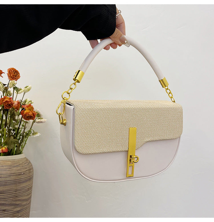 Fashion Stitching Contrast Shoulder Bag