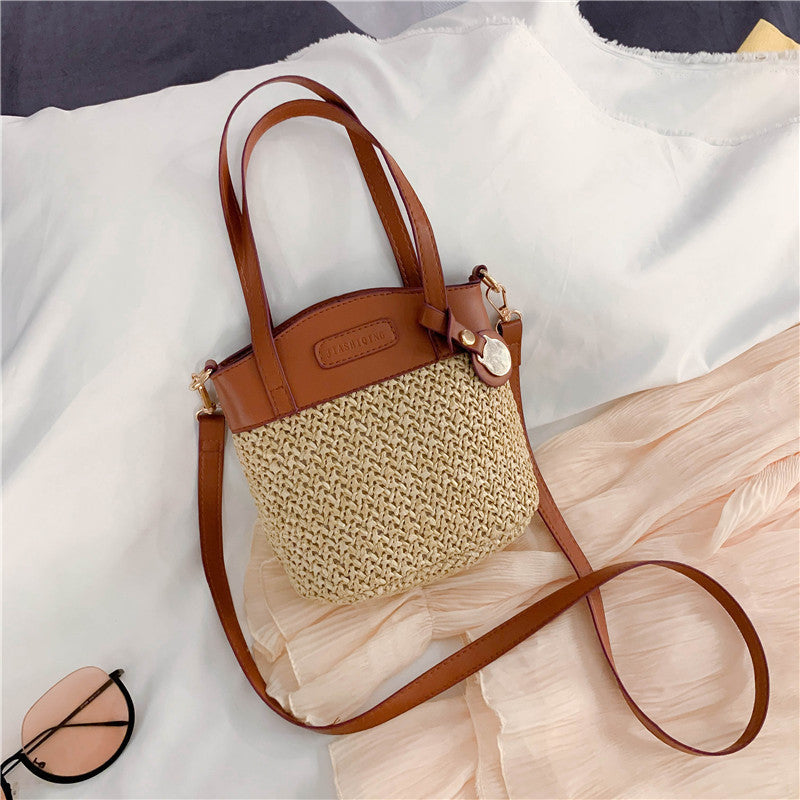Women Fashion Casual Vacation Straw Shoulder Bag