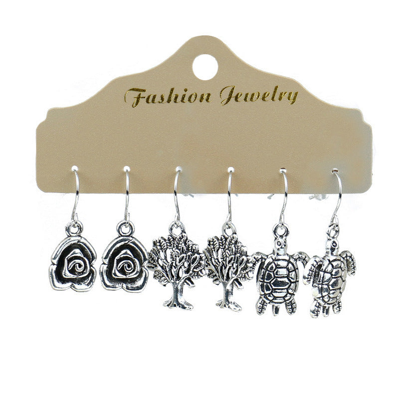Conjunto de pendientes con borlas creativas retro de estilo étnico bohemio