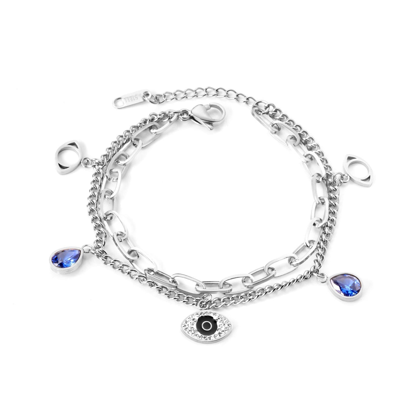 Pulsera electrochapada vintage de mal de ojo para mujer