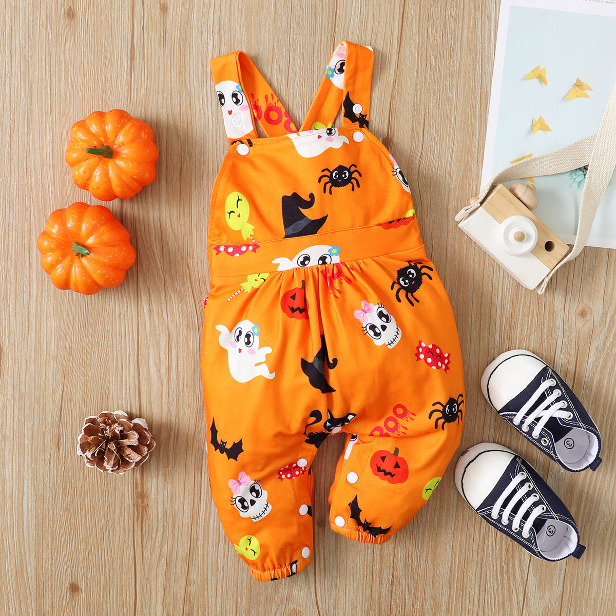 Kids Baby Boys Girls Casual Cartoon Sleeveless Romper