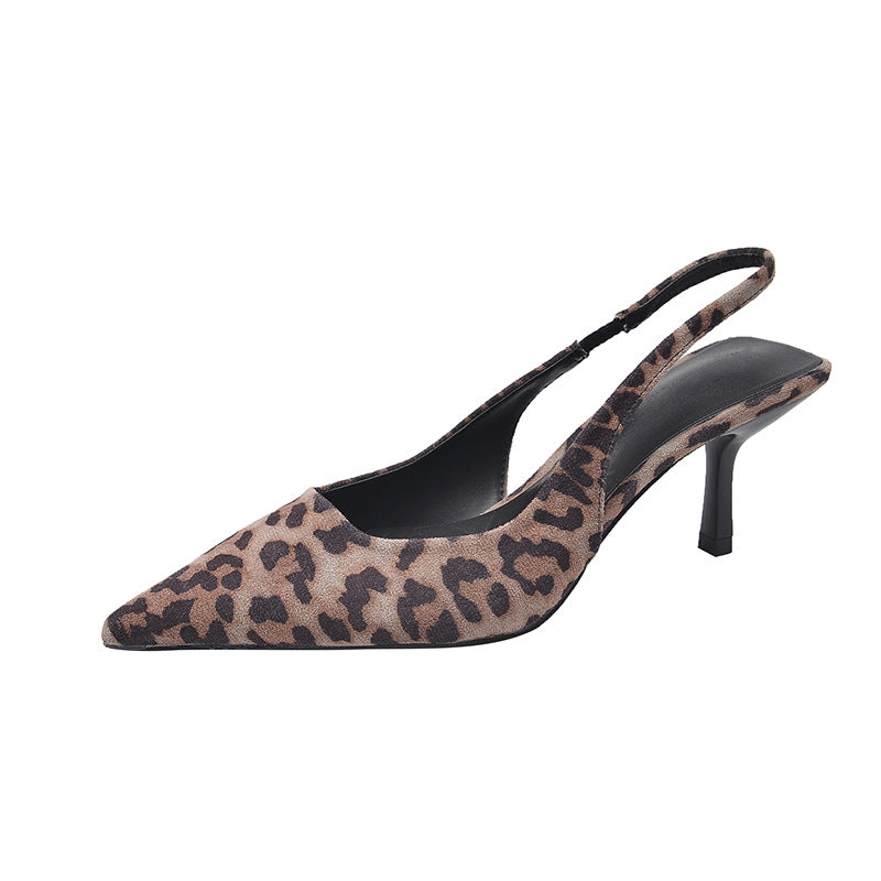 Chaussures à talons hauts à bout pointu et motif léopard sexy pour femmes