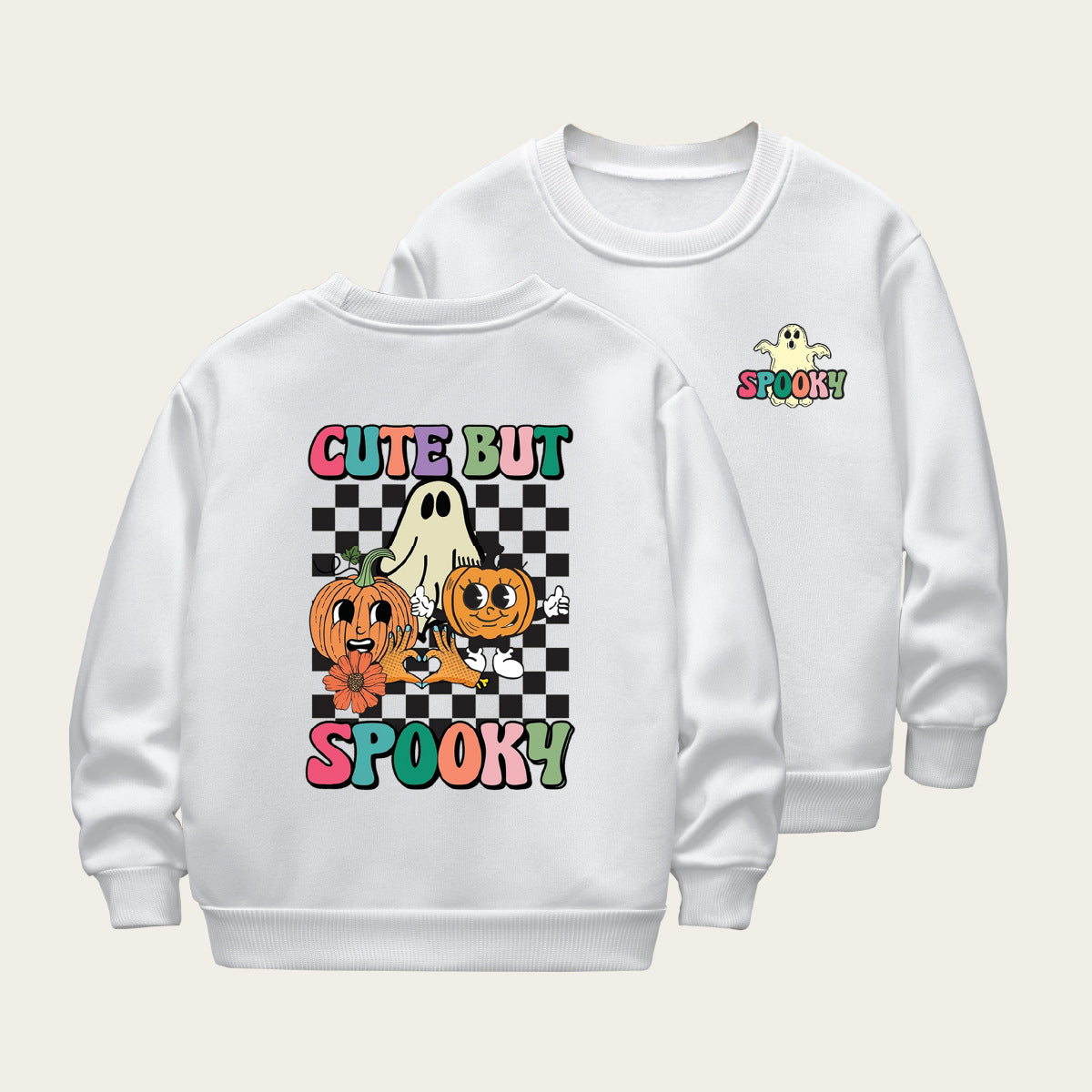 Kids Toddler Boys Girls Casual Halloween Print Fleece Sweatshirt