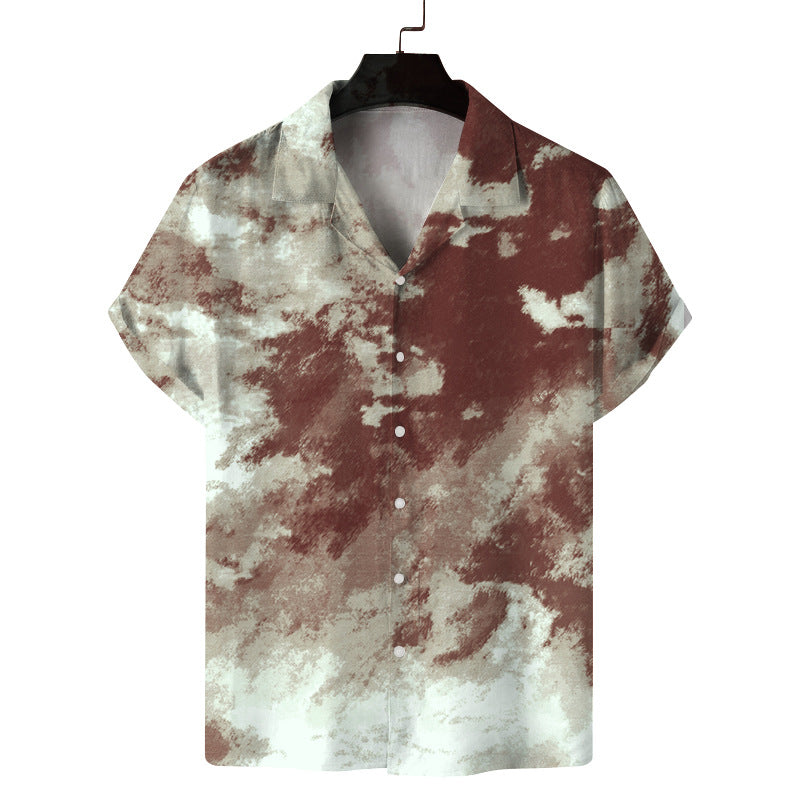 Men Fashion Casual Vacation 3D Palm Tree Print Shirt