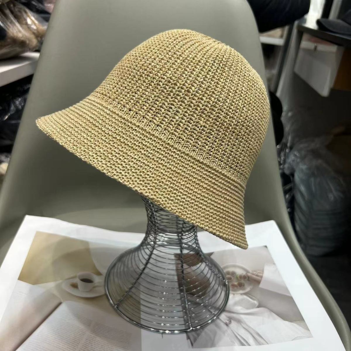 Summer Women Fashion Straw Woven Bucket Hats
