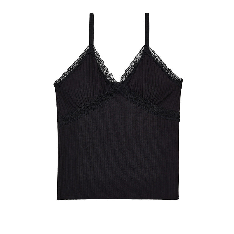 Haut caraco sexy en dentelle à col en V pour femme - Style polyvalent en viscose