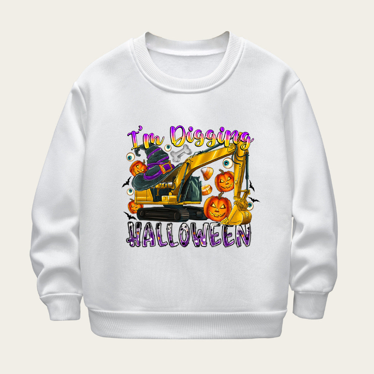 Kids Toddler Boys Girls Casual Halloween Cartoon Fleece Sweatshirts