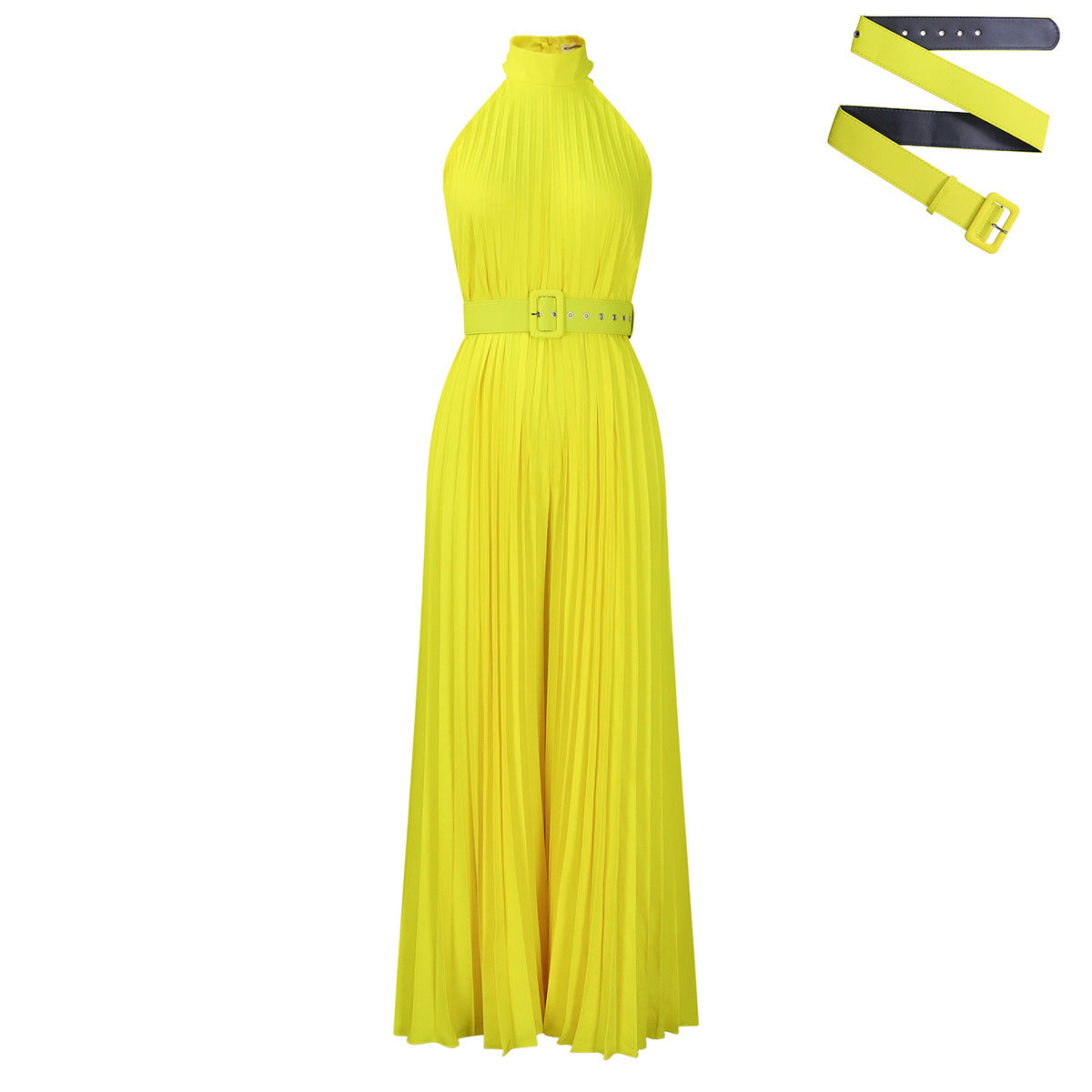 Women Fashion Solid Color Sleeveless Wide Leg Jumpsuits