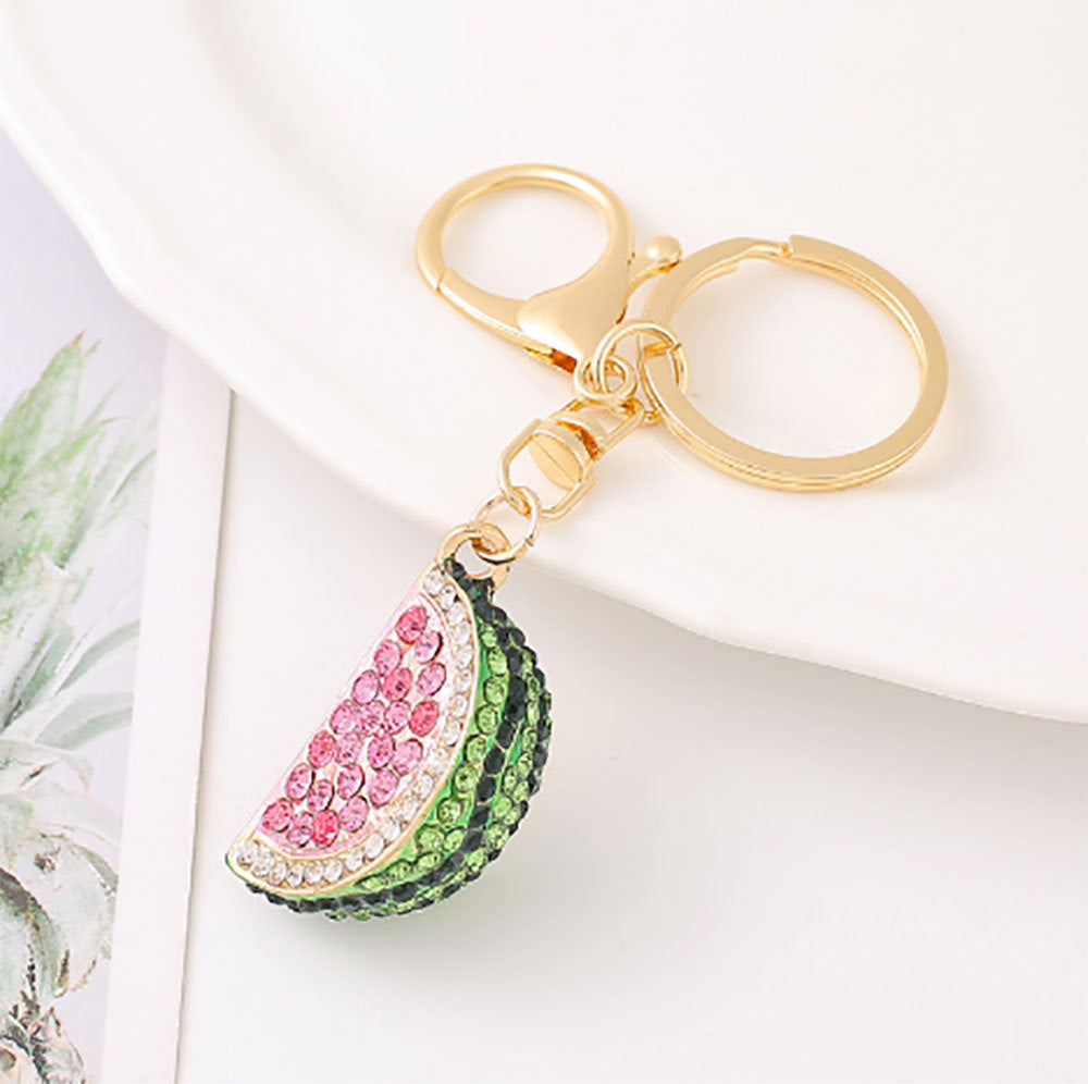 Creative Cartoon Rhinestone Watermelon Key Chain