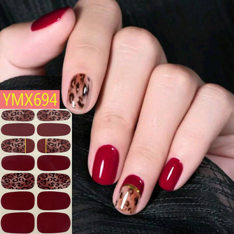 Autocollants pour ongles motif vache léopard automne et hiver