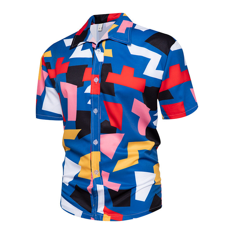 Men Casual Vacation Tiny Flower Print Shirt