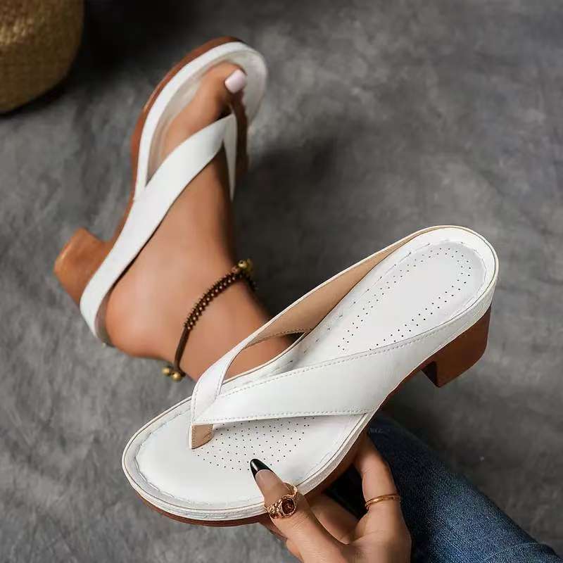 Zapatos casuales de tacón alto de color sólido para mujer elaborados con PU