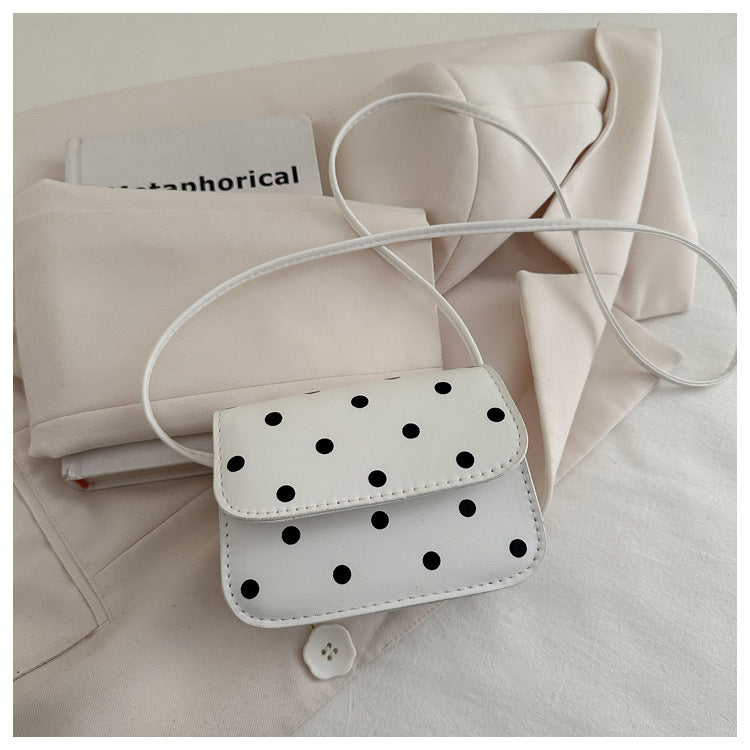 Bolso bandolera con estampado de lunares de color liso para mujer