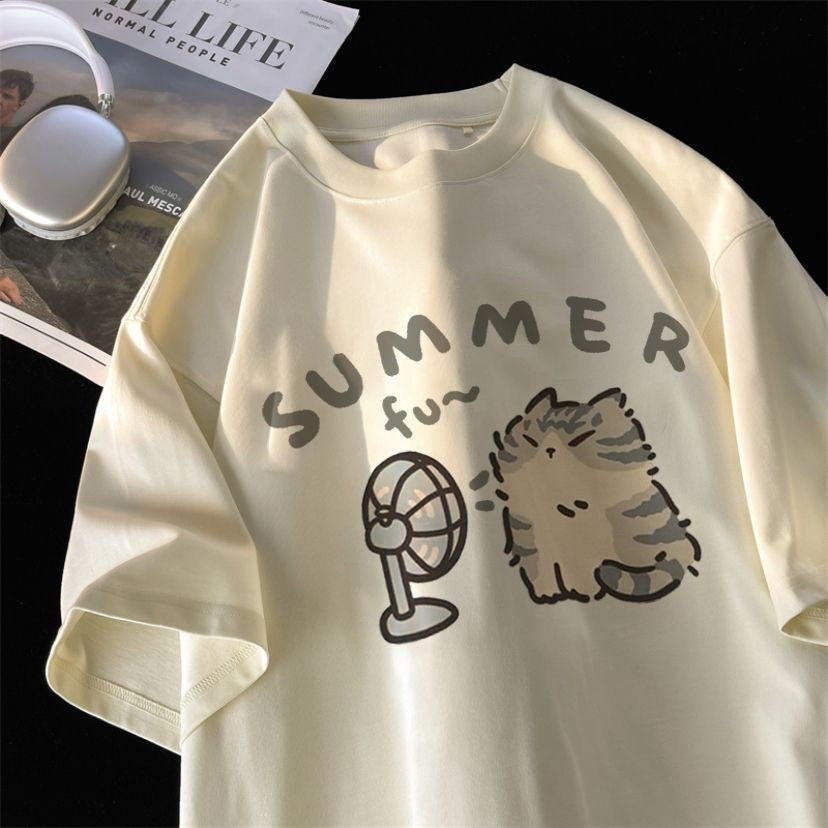 T-shirt décontracté à manches courtes pour femme, imprimé dessin animé