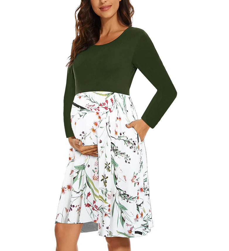 Robe décontractée à imprimé floral pour femmes enceintes