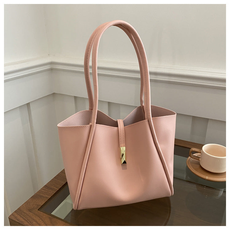 Sac fourre-tout décontracté de grande capacité pour femme, couleur unie