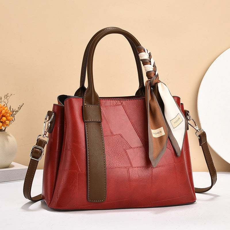 Bolso de mano informal de lona con cinta para mujer