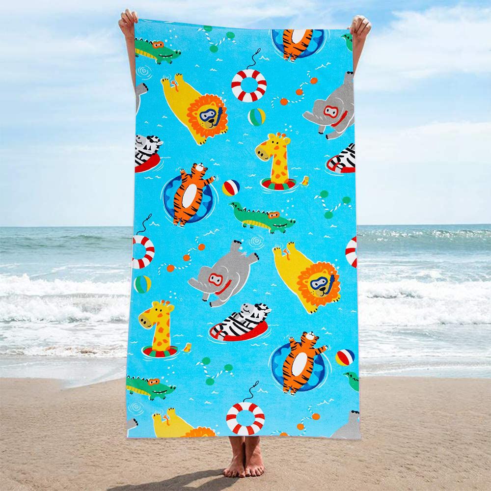 Toalla de playa de secado rápido con estampado de rizo de doble cara
