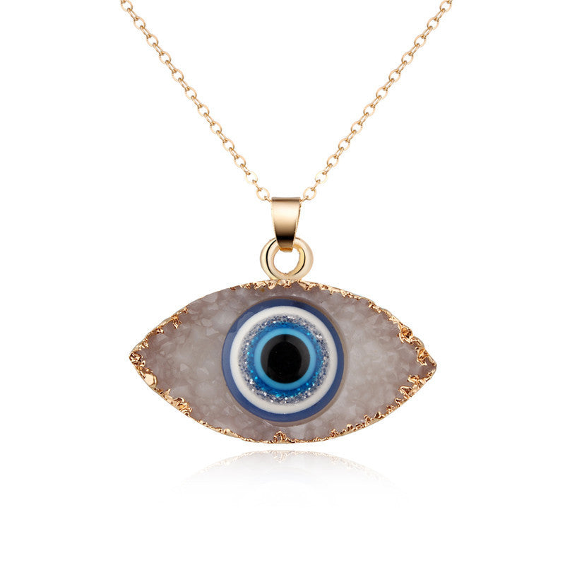 Bohemian Resin Imitation Gemstone Luck Eye Necklace